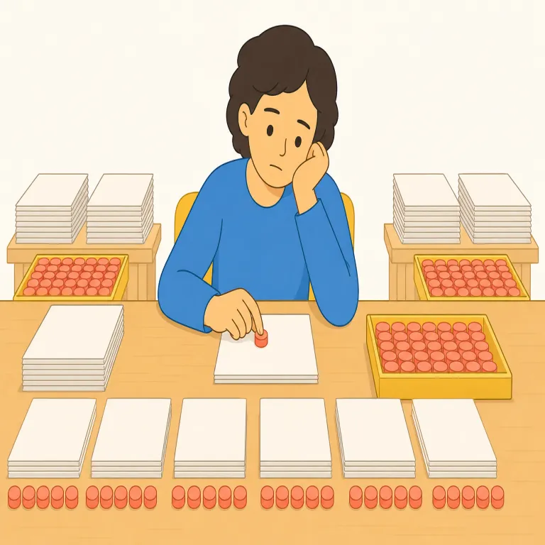 drudgery（単調な仕事・名詞）の覚え方イラスト — drudgery は「ただの work ではなく、うんざりする反復作業」とまとめて覚えると残りやすい語です