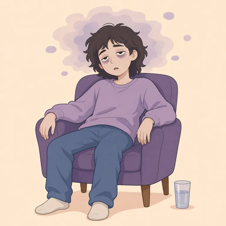 druggy（薬物常用者のような、薬物の影響を受けたような・形容詞）の覚え方イラスト — drug を知っていれば、druggy はまず『drugっぽい』と取れる
