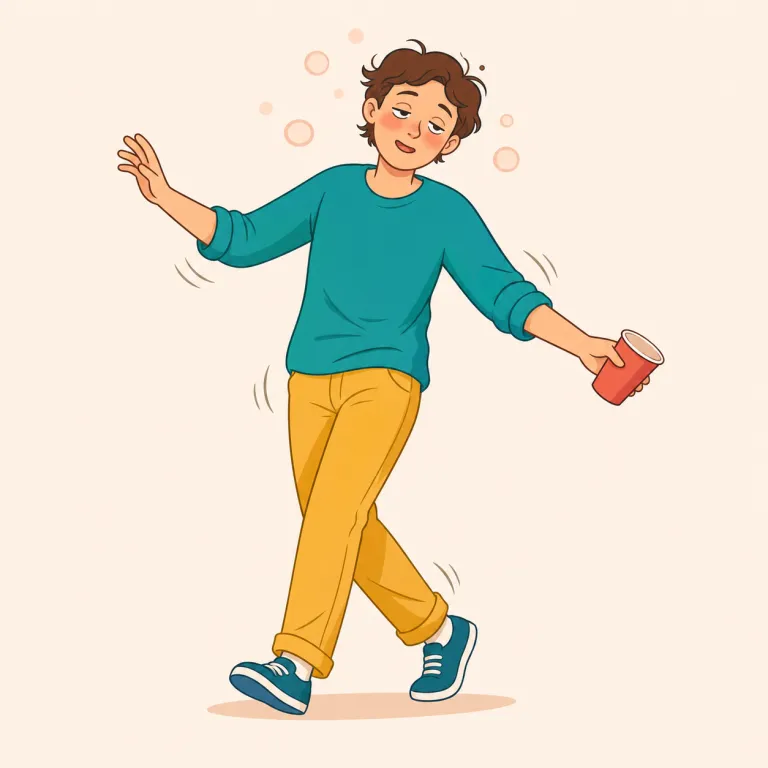 drunkenly（酔って・副詞）の覚え方イラスト — まず見た目で `drunk` を思い出すと入りやすい語です