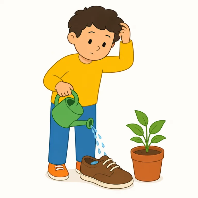 dumb（愚かな・形容詞）の覚え方イラスト — この dumb は「判断が浅い、考えが足りない」という日常的な意味で、stupid より口語的で、行動・考え・失敗を軽く批判するときによく出ます