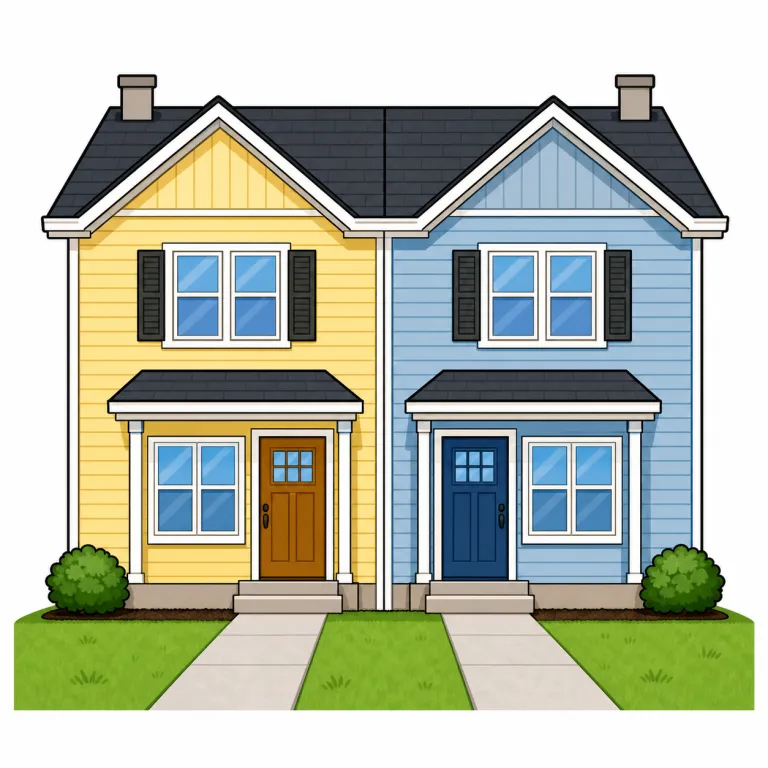 duplex（二戸一住宅・noun）の覚え方イラスト