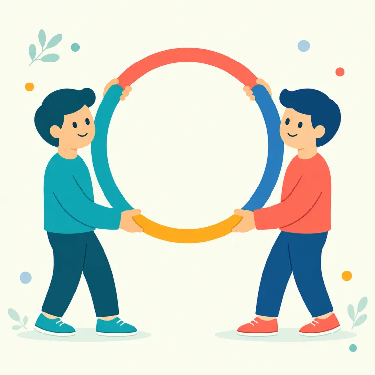 dyad（一対・名詞）の覚え方イラスト — dyad はギリシャ語由来の dyas「二つ組」から来た名詞で、単なる two things よりも、互いに関係して一組を作る「一対」を強調します