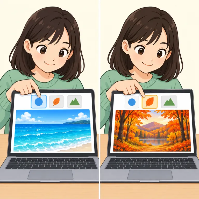 dynamic（動的な・adjective）の覚え方イラスト