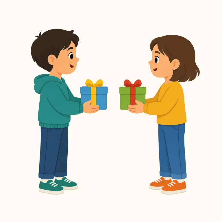 each other（お互いに・イディオム）の覚え方イラスト — このエントリは、each other の基本義「互いを」とは別に、行為の向きや態度が双方向であることを副詞的に表す「お互いに」として覚えます