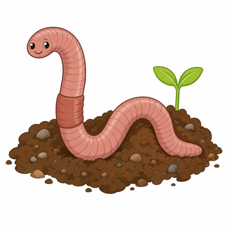earthworm（ミミズ・名詞）の覚え方イラスト — earth + worm の直球な複合語として覚えると定着しやすいです