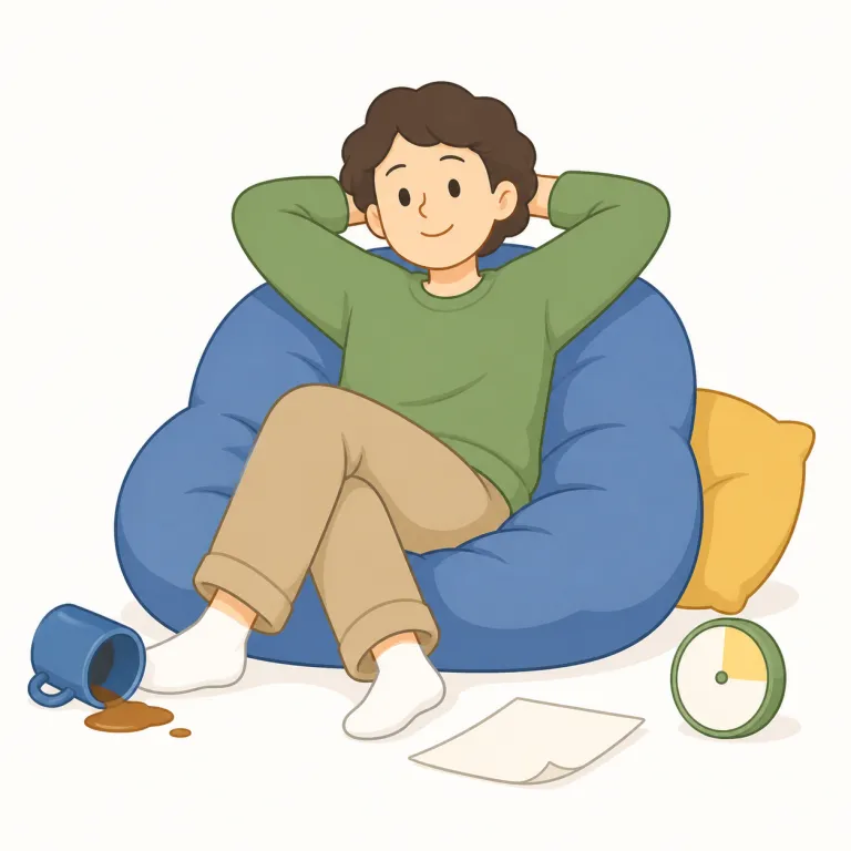 easygoing（おおらかな、のんきな・形容詞）の覚え方イラスト — easygoing はまず easy と go を見抜くと覚えやすい語です