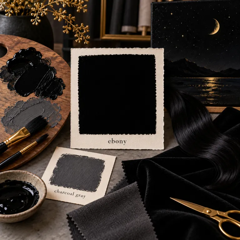 ebony（漆黒・noun）の覚え方イラスト