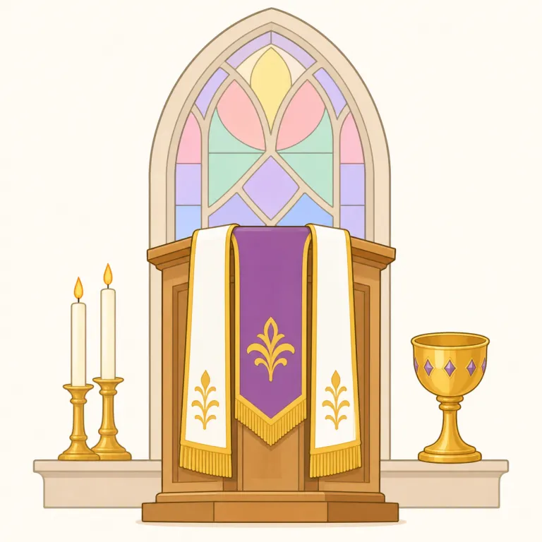 ecclesiastical（教会的な・形容詞）の覚え方イラスト — この「教会的な」は、ecclesiastical の「聖職者の」という基本義とは別に、教会という制度・組織・権威・伝統に関わる事柄を指す用法です