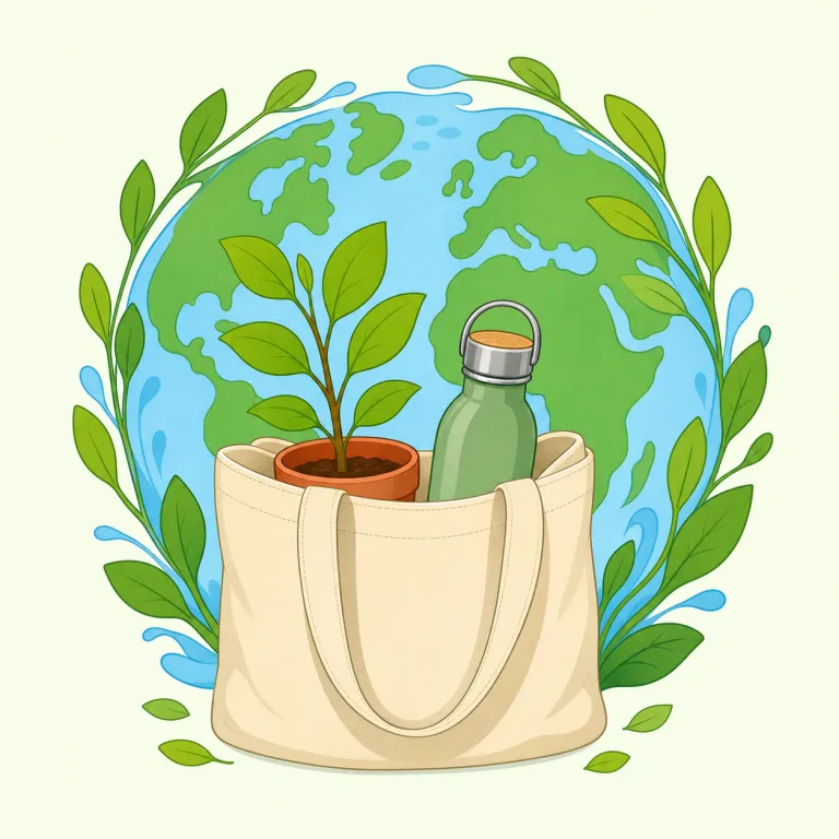 eco-friendly（環境に優しい・形容詞）の覚え方イラスト — eco- を ecology「生態・環境」、friendly を「相手に害を与えない」と分け、「環境と仲良くできる」と理解すると定着しやすいです