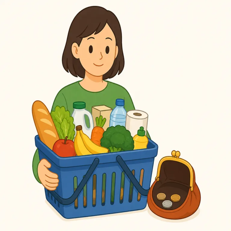 economical（経済的・形容詞）の覚え方イラスト — このエントリの economical は、基本義の「無駄のない」とは別に、経済・費用・採算に関わる評価としての「経済的」を表す用法として意識するとよい
