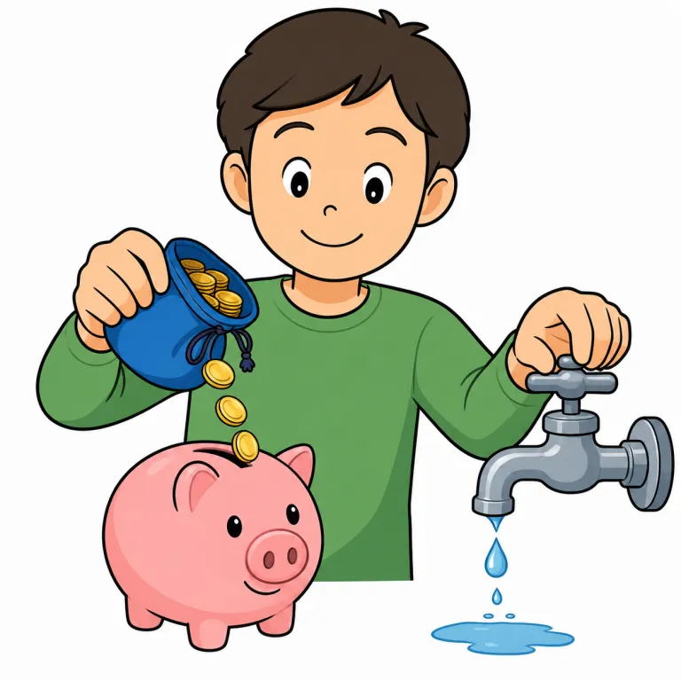 economically（経済的に、節約して・adverb）の覚え方イラスト