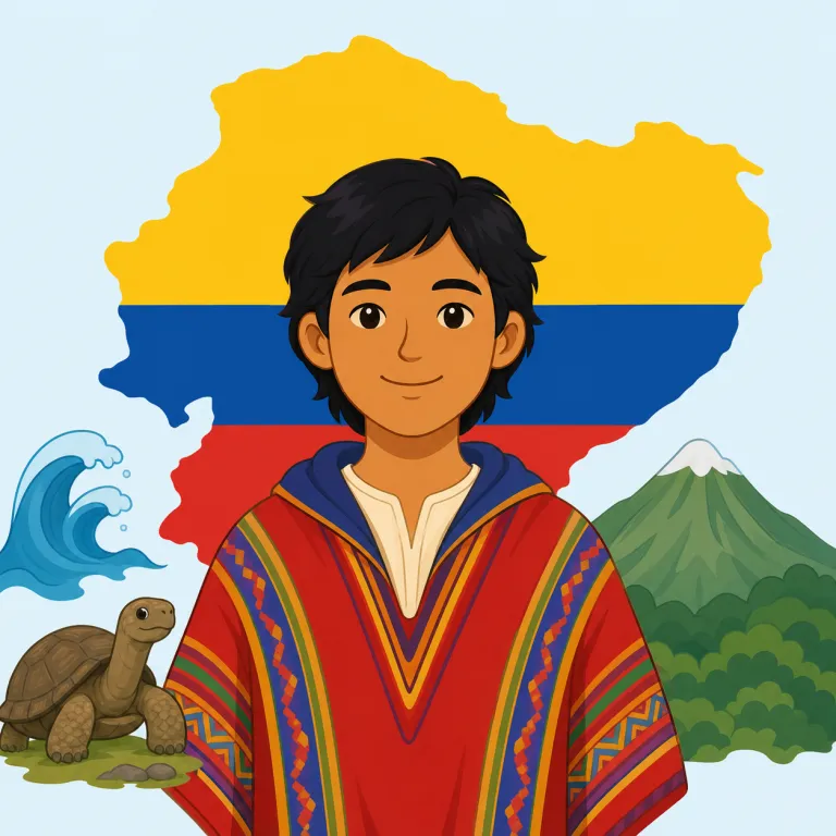 ecuadorian（エクアドル人、エクアドルの）の覚え方イラスト — まずは形で覚えると定着しやすい語です