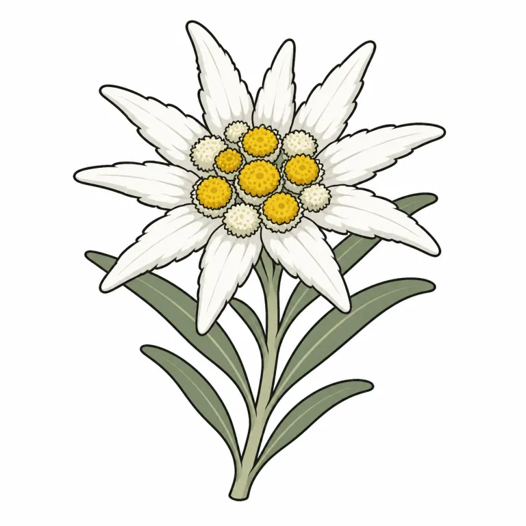 edelweiss（エーデルワイス・noun）の覚え方イラスト