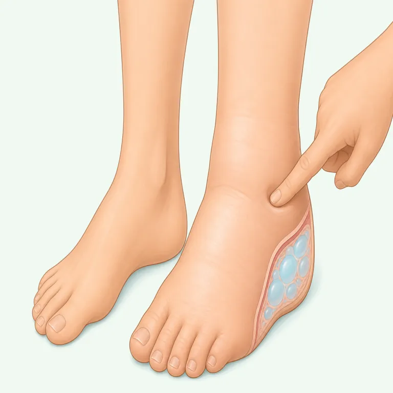 edema（浮腫（むくみ）・名詞）の覚え方イラスト — edema は医療英語で「むくみ」を指す基本語として覚えると定着しやすいです