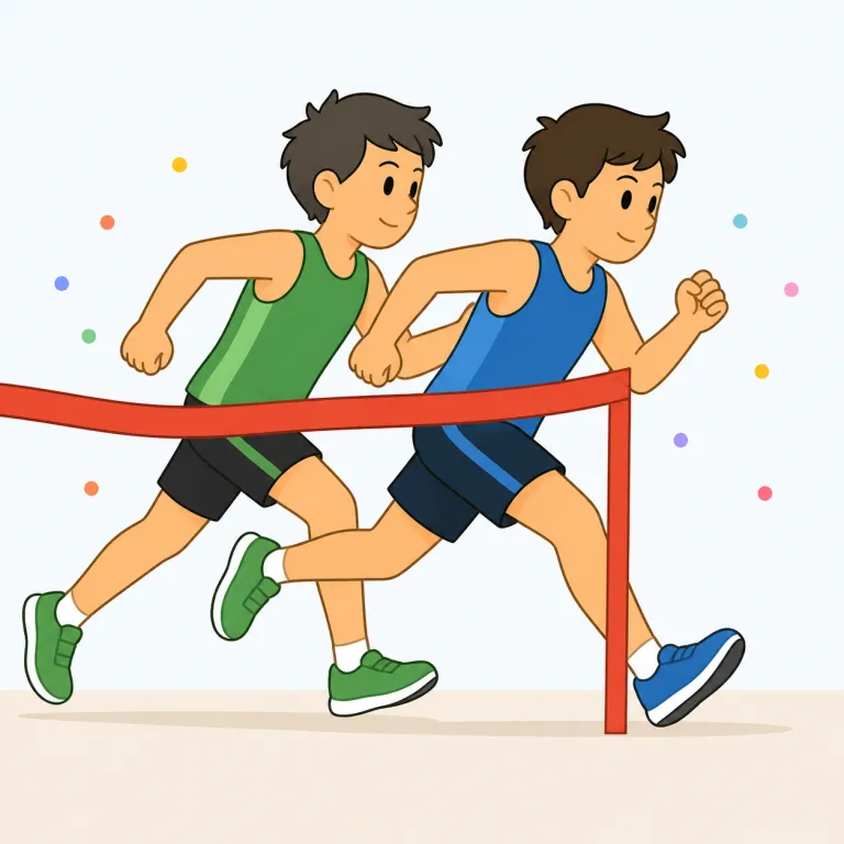 edge out（競り勝つ・句動詞）の覚え方イラスト — edge out は、edge を動詞として「少しずつ端へ押す」と考えると覚えやすいです