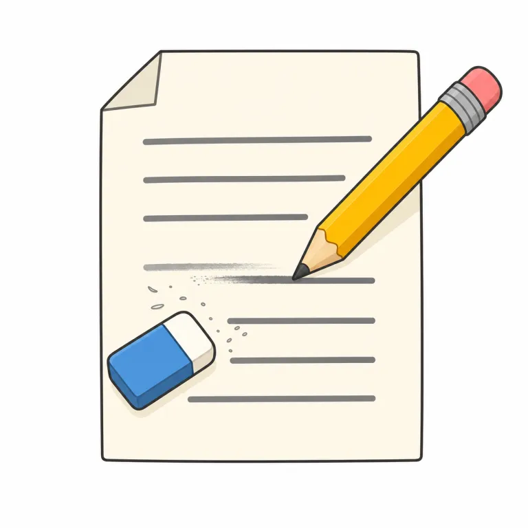 edit（編集する・動詞）の覚え方イラスト — edit の「編集する」は、文章だけでなく動画、音声、写真などの素材を選び、削り、並べ替えて完成形にする動作として覚えるとよいです