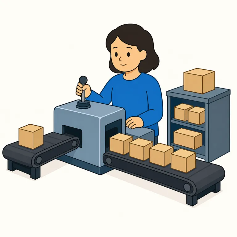 efficient（効率的な・形容詞）の覚え方イラスト — この意味の efficient は、人の能力評価ではなく、方法・機械・制度などが時間、労力、費用を無駄にせず成果を出す性質を表します