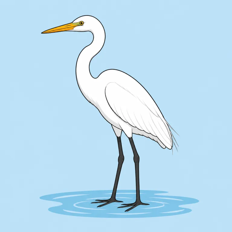 egret（白鷺・noun）の覚え方イラスト
