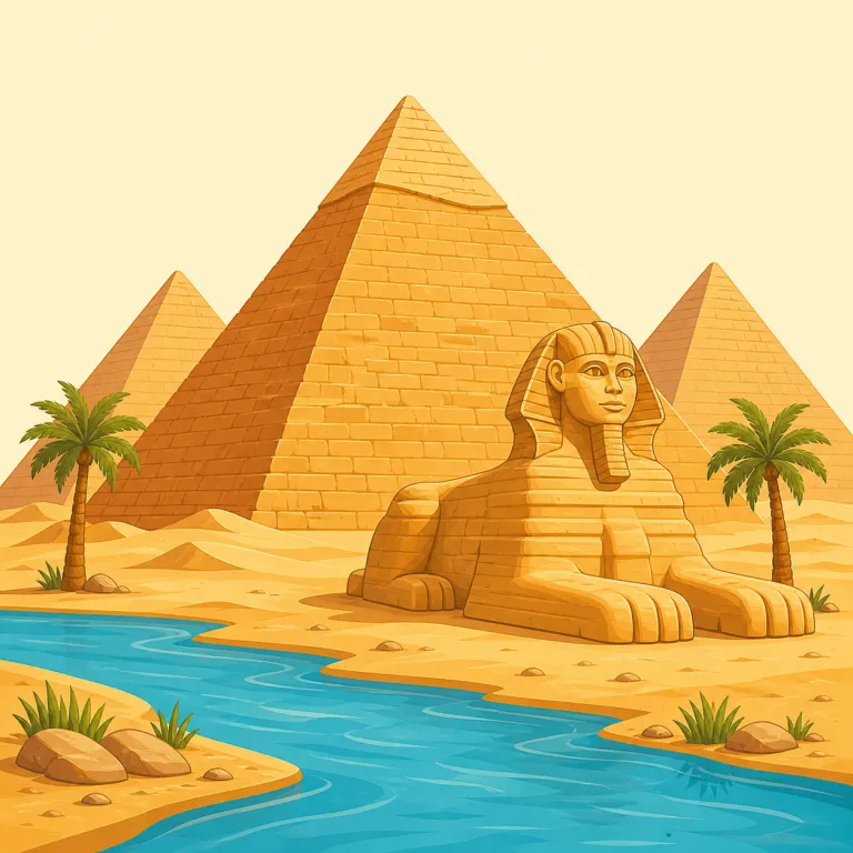 egypt（エジプト）の覚え方イラスト — 固有名詞なので、まずは関連語をセットで覚えると定着しやすいです