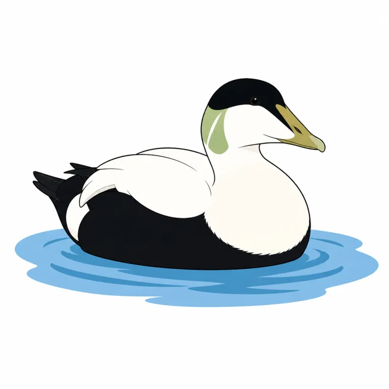 eider（ケワタガモ・noun）の覚え方イラスト