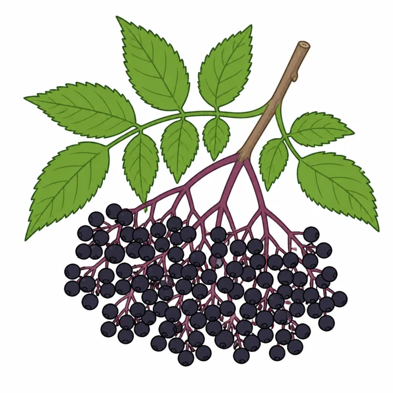 elderberry（ニワトコの実・noun）の覚え方イラスト