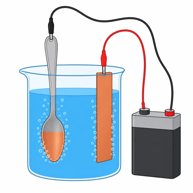 electroplating（電気めっき・noun）の覚え方イラスト