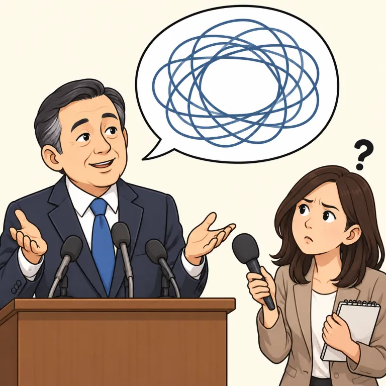 elliptic（遠回しな・adjective）の覚え方イラスト