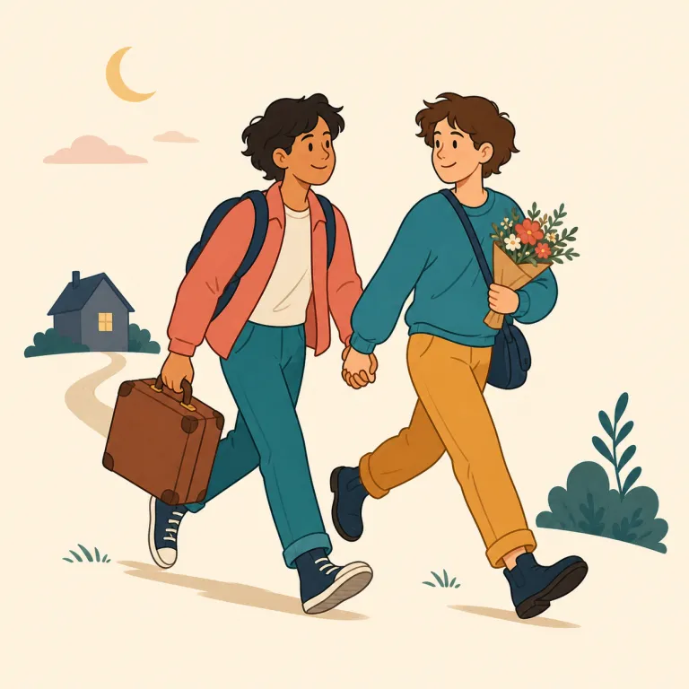 elope（駆け落ちする・動詞）の覚え方イラスト — まず "run away" を土台にすると覚えやすい語です
