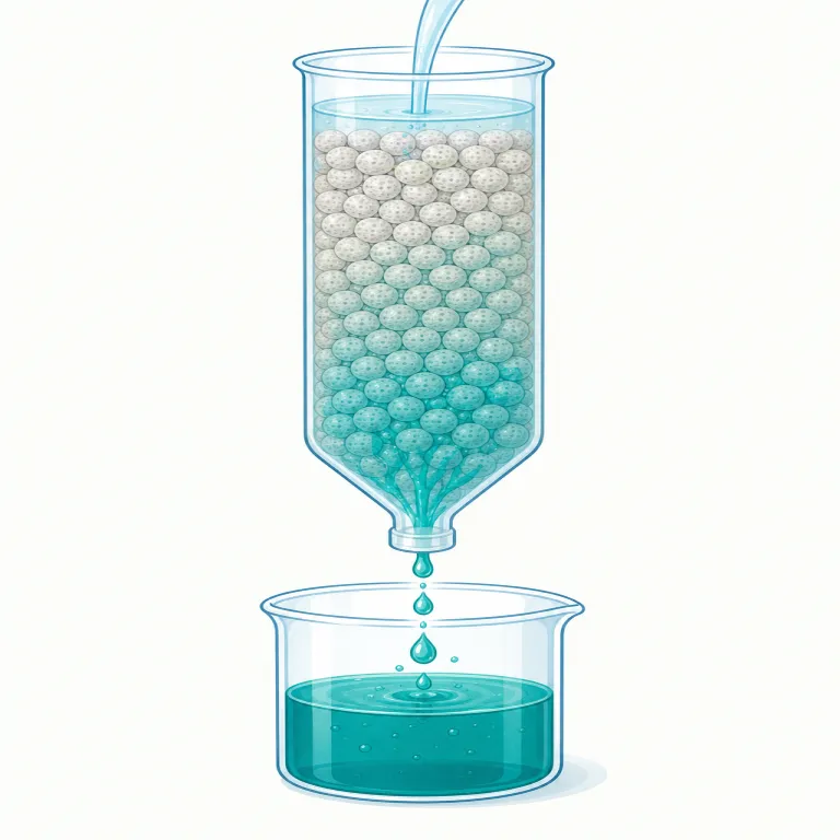 eluting（溶出する・動詞）の覚え方イラスト — laboratoryの場面で覚えると定着しやすい