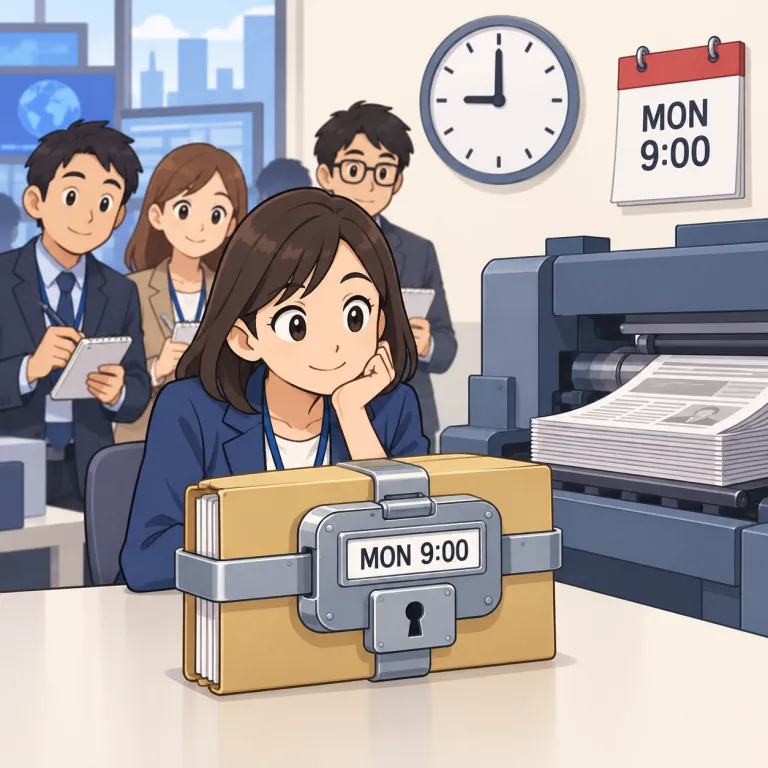 embargo（公表差し止め・noun）の覚え方イラスト