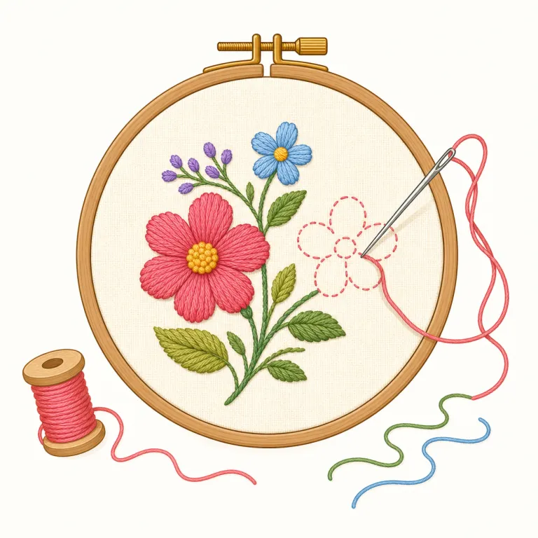 embroideryの覚え方イラスト
