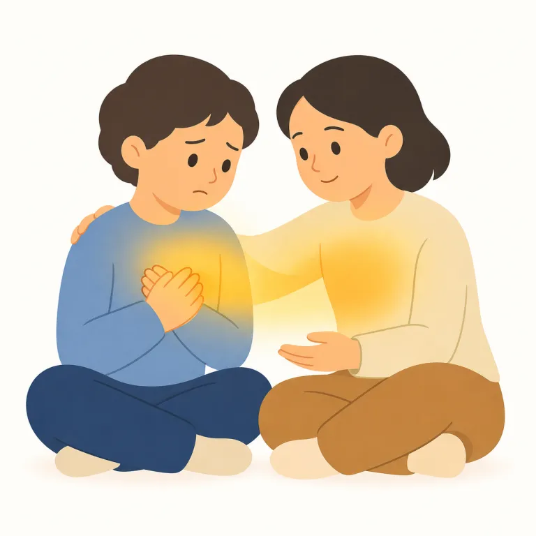 empathize（共感する・動詞）の覚え方イラスト