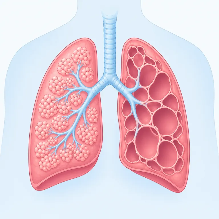 emphysema（肺気腫・名詞）の覚え方イラスト — medical語らしい見た目で覚える語