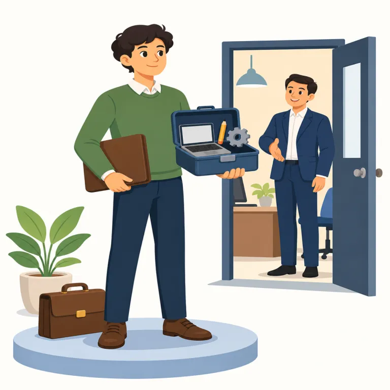 employability（雇用される能力・名詞）の覚え方イラスト — employ は「雇う」、employable は「雇用できる・雇われうる」、そこに -ity「性質・状態」が付いて employability になる