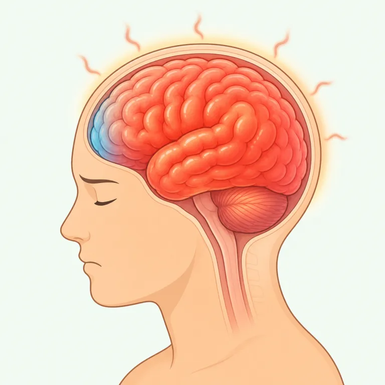 encephalitis（脳炎・名詞）の覚え方イラスト — まず語尾の -itis を見たら hepatitis, dermatitis, tonsillitis と同じ『炎症の病名』だと反応する