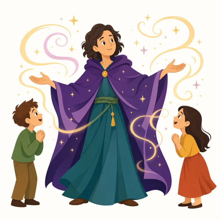 enchanter（魔法使い・名詞）の覚え方イラスト — enchanter は enchant「魔法をかける」に、teacher / singer と同じ -er「〜する人」が付いた形です
