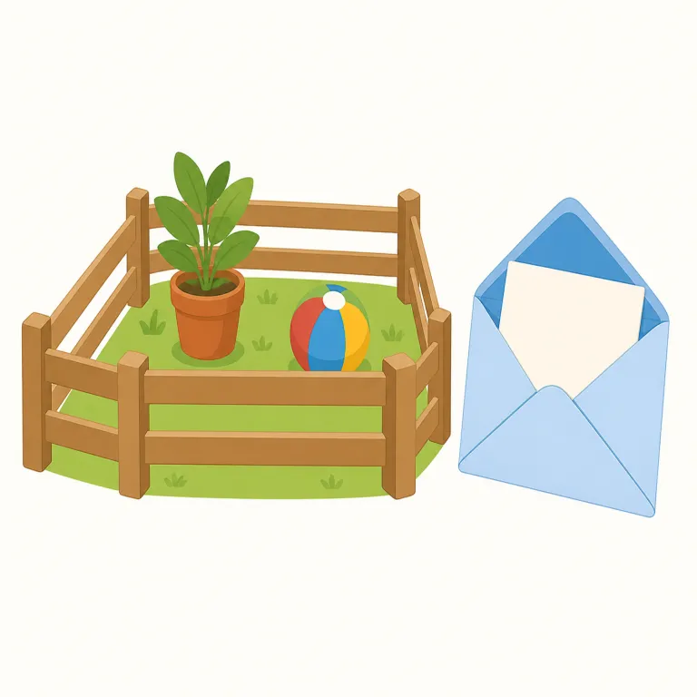 enclosure（囲い / 同封物・名詞）の覚え方イラスト — close「閉じる」を知っていると覚えやすい語