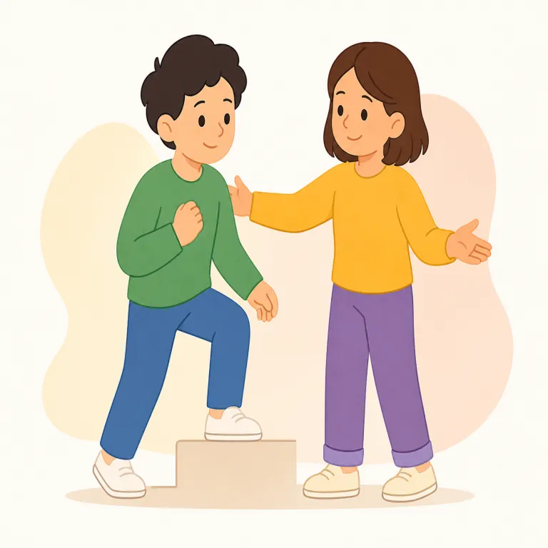 encourage（励ます・動詞）の覚え方イラスト — encourage を en（中へ）+ courage（勇気）のように見て、「相手の内側に勇気を入れる」と捉えると、この語の励ます感覚が残ります