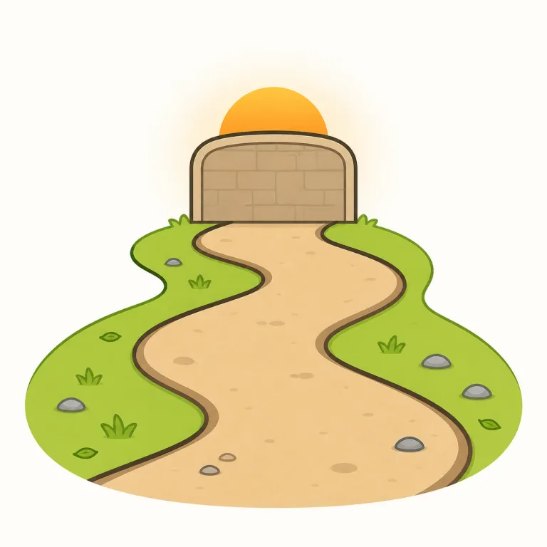 end（終わり・名詞）の覚え方イラスト — end は「線をたどった先の最終点」とイメージするとよい