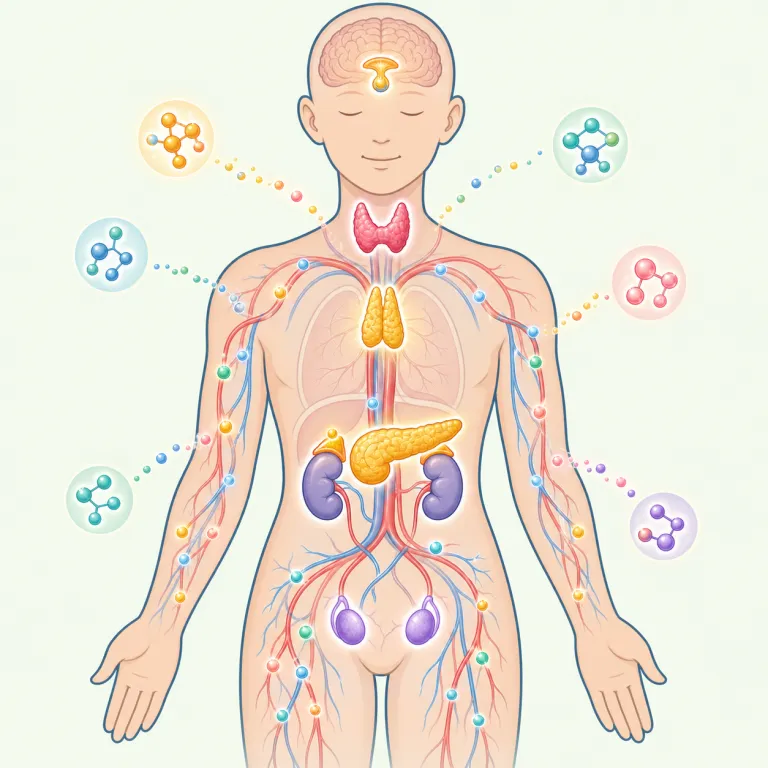 endocrinology（内分泌学・名詞）の覚え方イラスト — まず endocrine（内分泌の）を土台にすると覚えやすいです