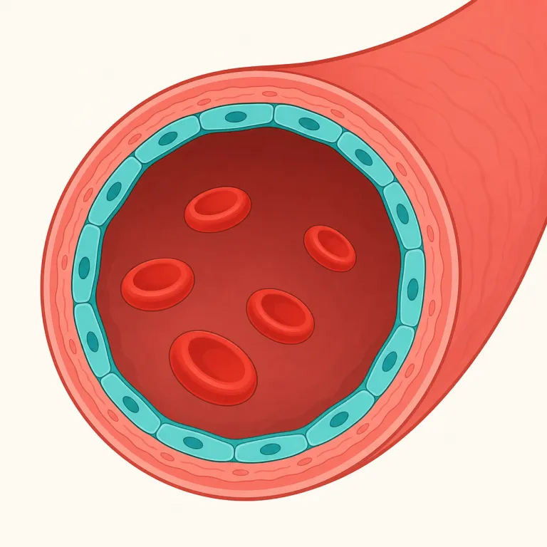endothelial（内皮の・形容詞）の覚え方イラスト — まず endothelium（内皮）という名詞を押さえ、-al が付くと「〜に関する形容詞」になると覚えると整理しやすいです