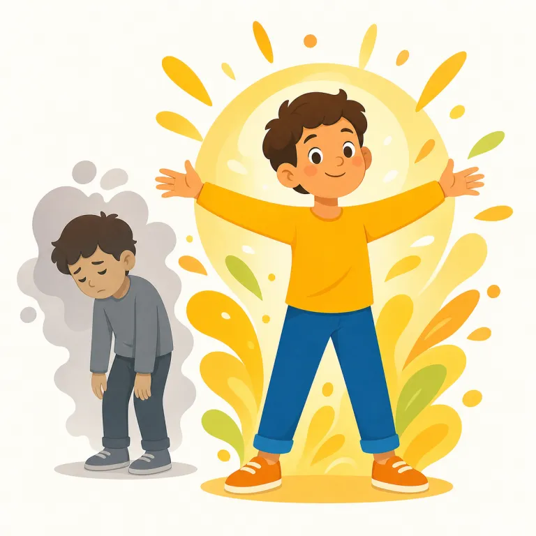 energising（元気づける、活力を与える・形容詞）の覚え方イラスト — まず energy がそのまま入っているので、「エネルギーを与える感じ」と直結させると覚えやすいです