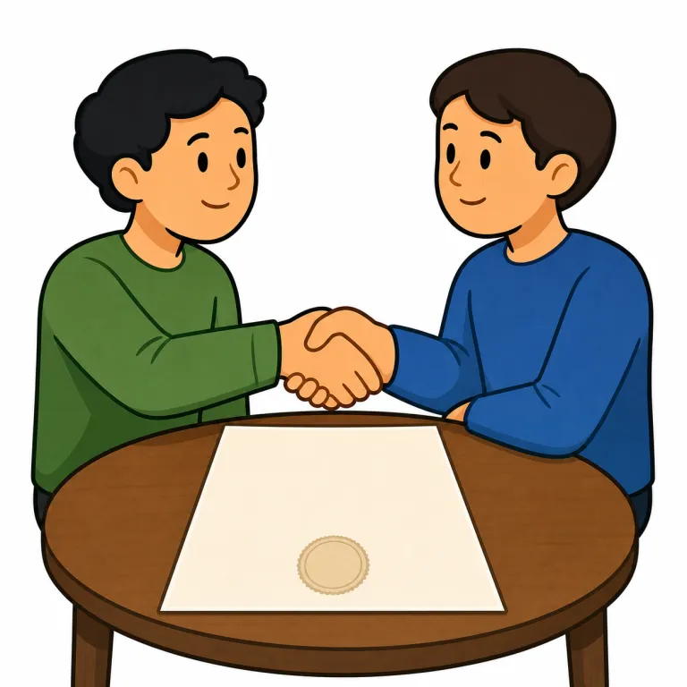engagement（約束、契約・noun）の覚え方イラスト