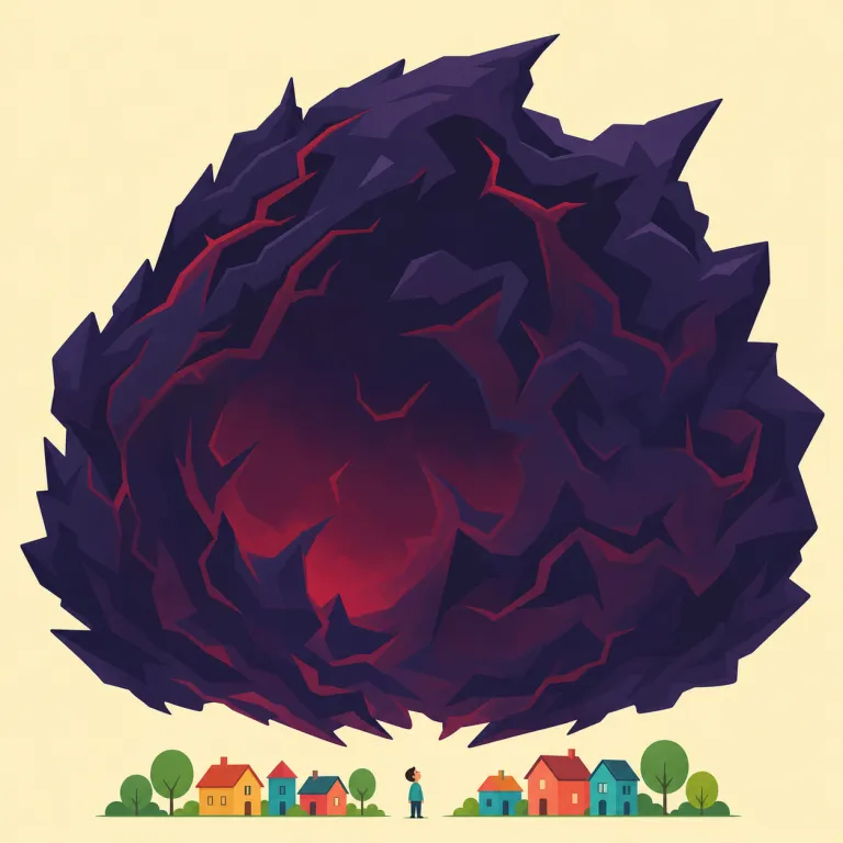 enormity（極悪さ / 甚大さ・名詞）の覚え方イラスト — enormous（巨大な）が土台
