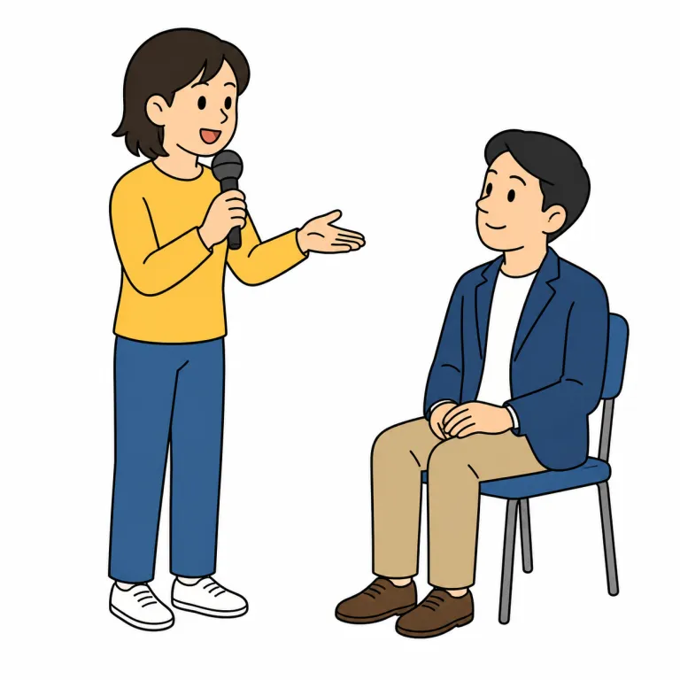enquirer（質問者・noun）の覚え方イラスト