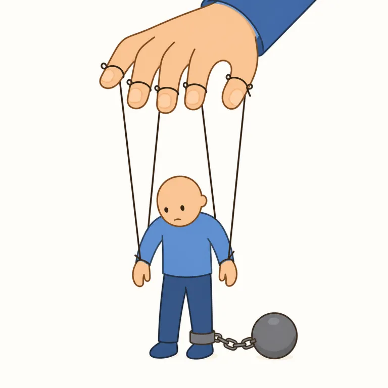 enslave（奴隷にする・動詞）の覚え方イラスト — slave を知っていれば、そのまま slave の状態にする と捉えると覚えやすいです
