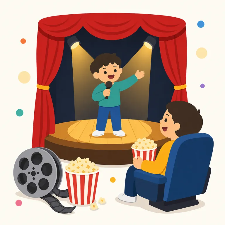 entertainment（娯楽・名詞）の覚え方イラスト — entertain には「客をもてなす」「楽しませる」という核があり、entertainment はその結果として提供される楽しみ
