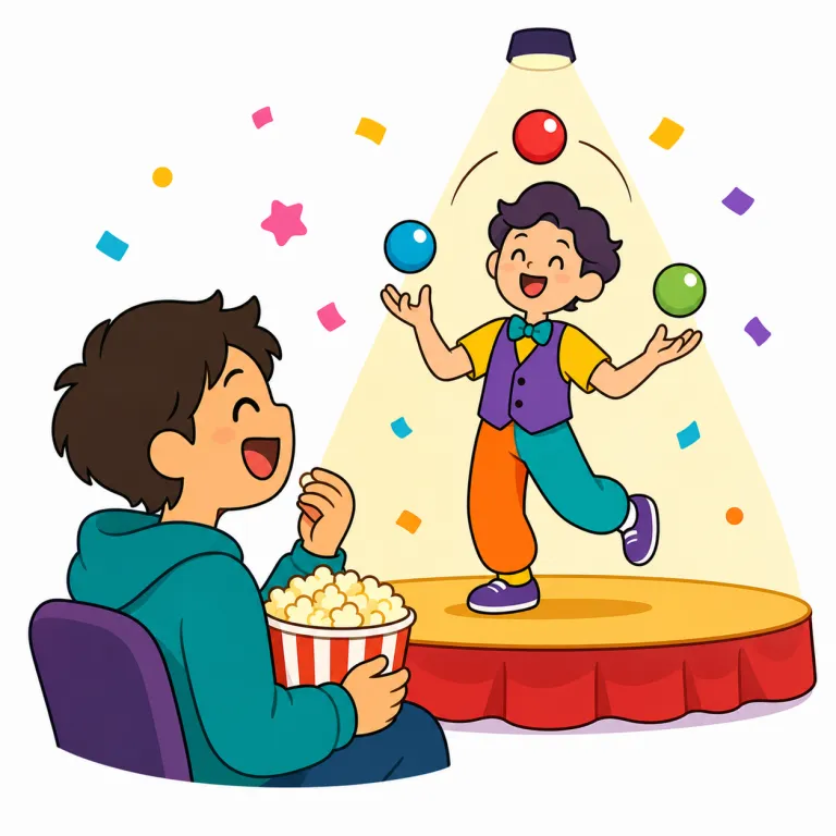 entertainment（娯楽、エンターテインメント・noun）の覚え方イラスト