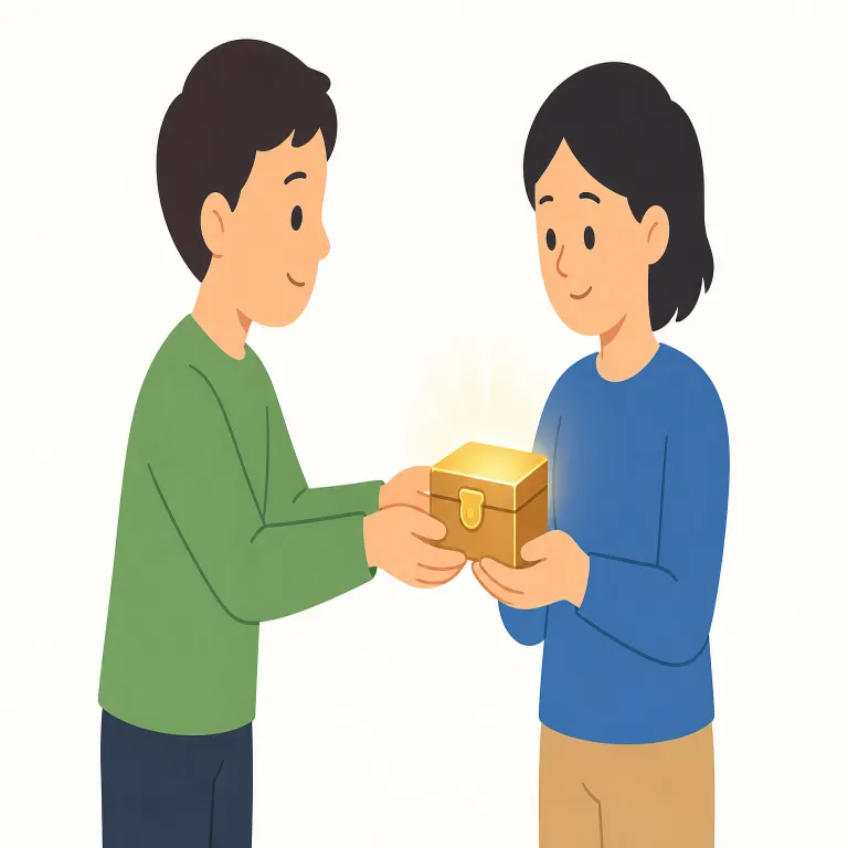 entrust a to b（AをBに託す・句動詞）の覚え方イラスト — 核は trust「信頼する」