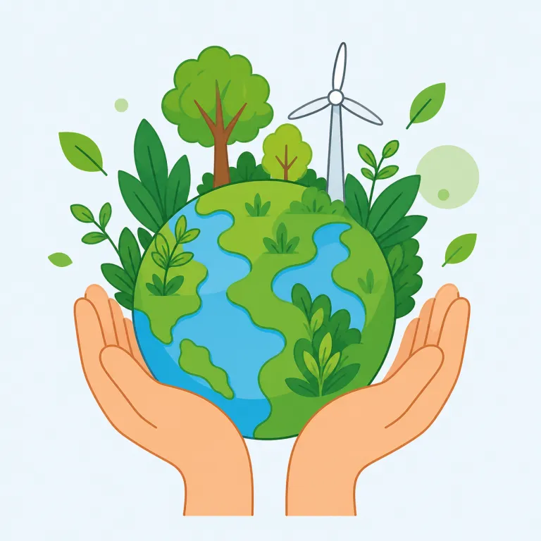 environmentally（環境的に・副詞）の覚え方イラスト — environment を知っていれば軸は「環境」